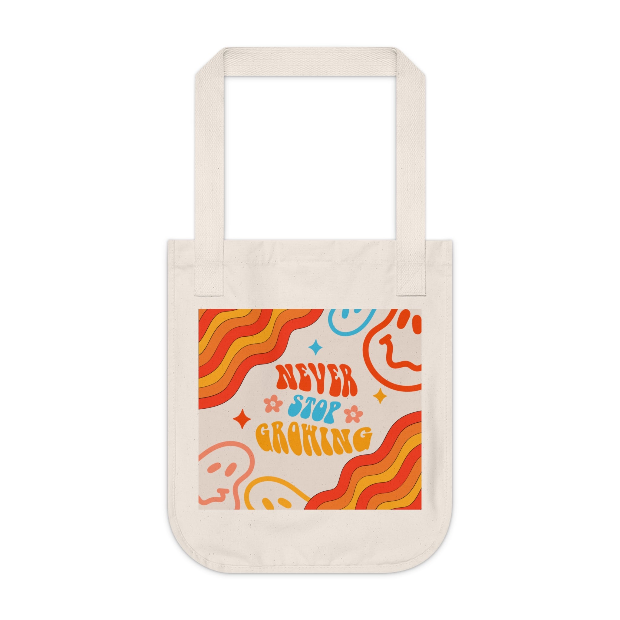 "Never Stop Growing" Canvas Tote Bag