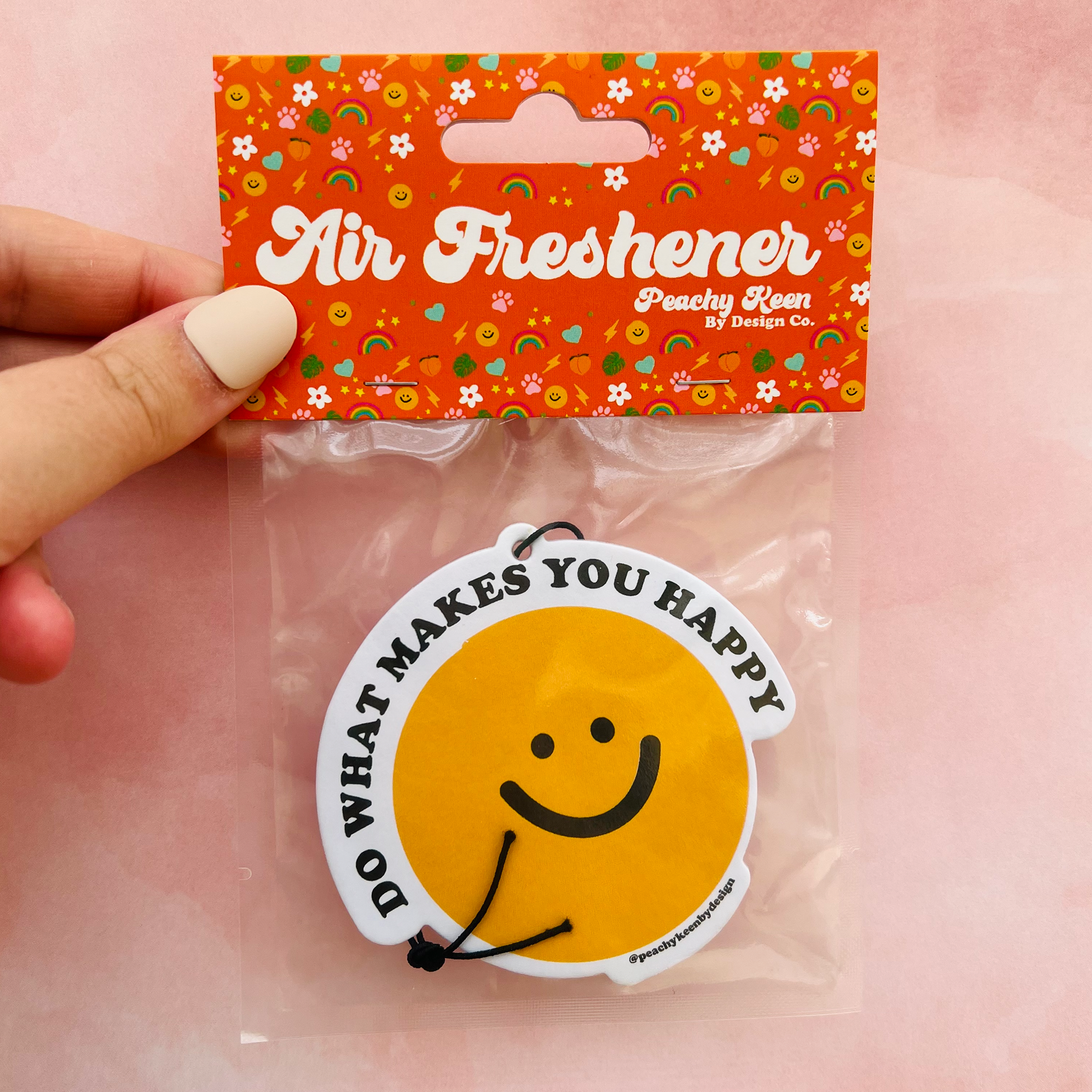 Car Air Freshener: Smiley Face Do What Makes You Happy