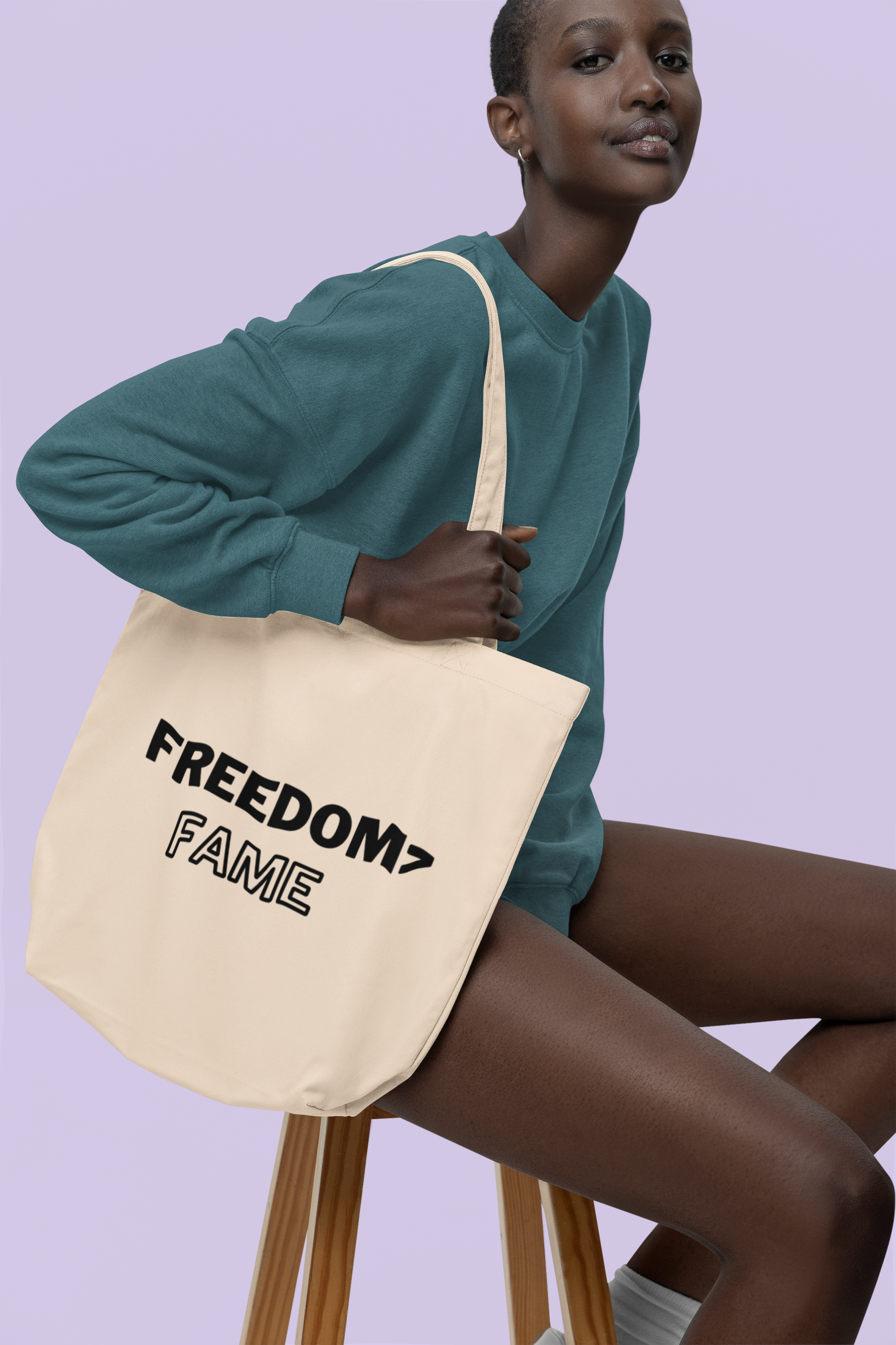 "Freedom Over Fame" Cotton Canvas Tote Bag